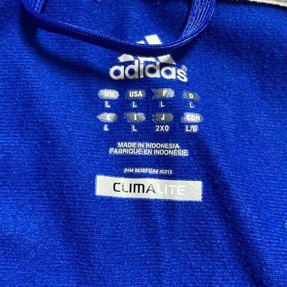 Adidas Full Zip Athletic Track Jacket 3-Stripes Blue White Large 2011 - Picture 5 of 6